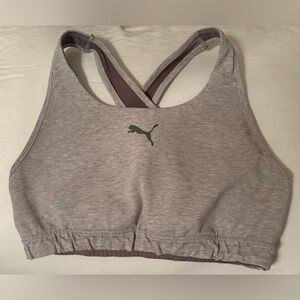 Puma Heather Gray Crossback Sports Bra